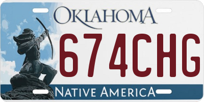 OK license plate 674CHG