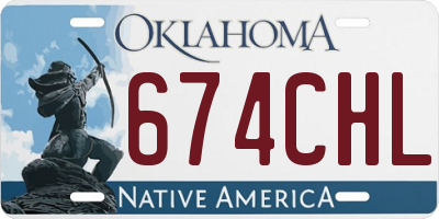 OK license plate 674CHL