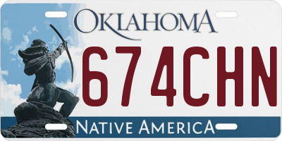 OK license plate 674CHN