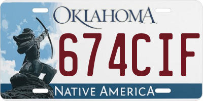 OK license plate 674CIF