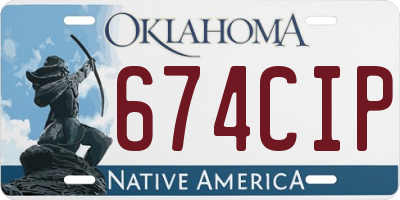 OK license plate 674CIP