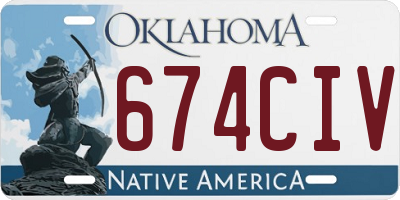 OK license plate 674CIV