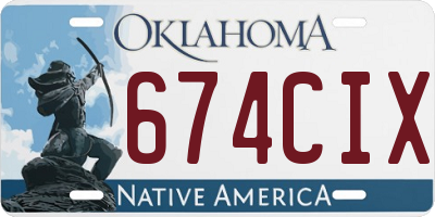 OK license plate 674CIX