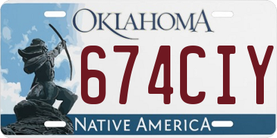 OK license plate 674CIY