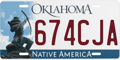OK license plate 674CJA