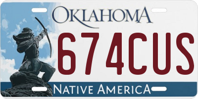 OK license plate 674CUS