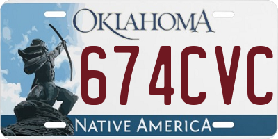 OK license plate 674CVC