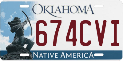 OK license plate 674CVI