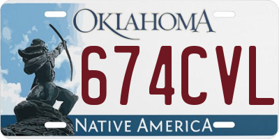 OK license plate 674CVL
