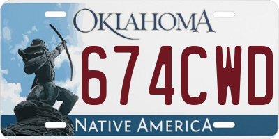 OK license plate 674CWD