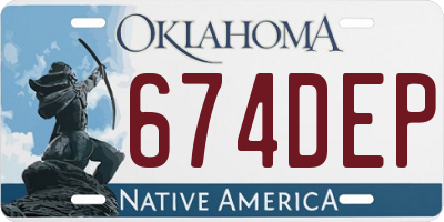 OK license plate 674DEP