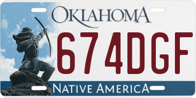 OK license plate 674DGF