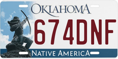 OK license plate 674DNF