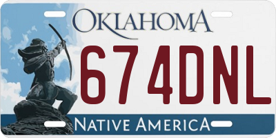 OK license plate 674DNL