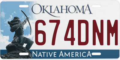 OK license plate 674DNM