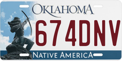 OK license plate 674DNV