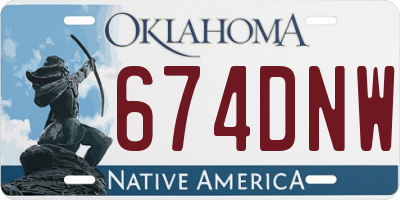 OK license plate 674DNW