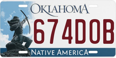 OK license plate 674DOB