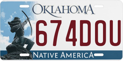 OK license plate 674DOU