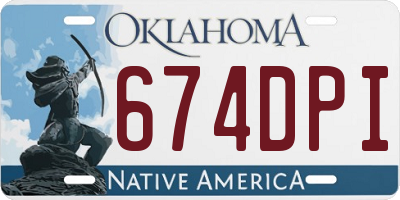 OK license plate 674DPI