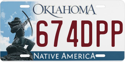 OK license plate 674DPP