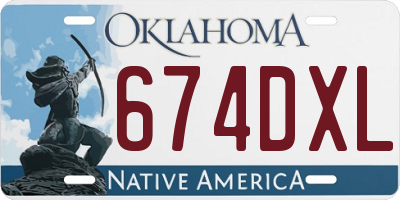 OK license plate 674DXL