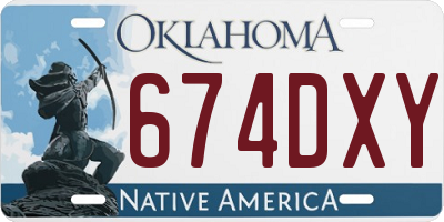 OK license plate 674DXY