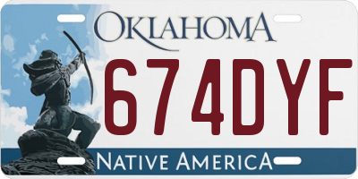 OK license plate 674DYF