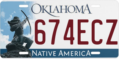 OK license plate 674ECZ