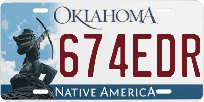 OK license plate 674EDR