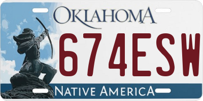 OK license plate 674ESW