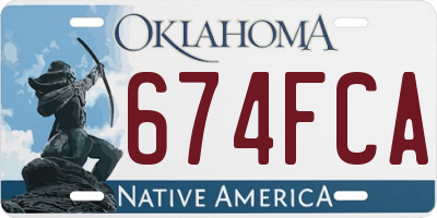 OK license plate 674FCA