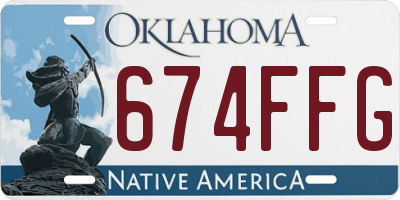 OK license plate 674FFG