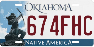OK license plate 674FHC