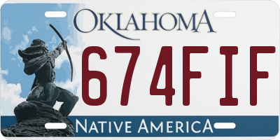 OK license plate 674FIF