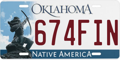 OK license plate 674FIN