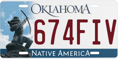 OK license plate 674FIV
