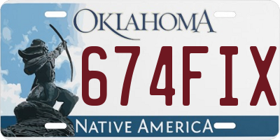 OK license plate 674FIX