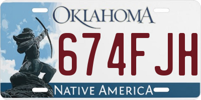 OK license plate 674FJH