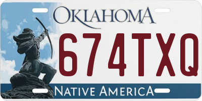OK license plate 674TXQ