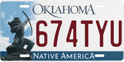 OK license plate 674TYU