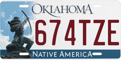 OK license plate 674TZE