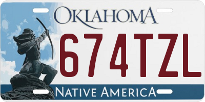 OK license plate 674TZL