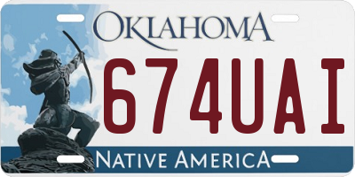 OK license plate 674UAI