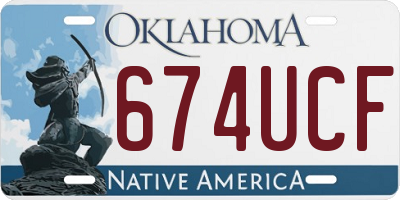 OK license plate 674UCF