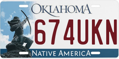 OK license plate 674UKN