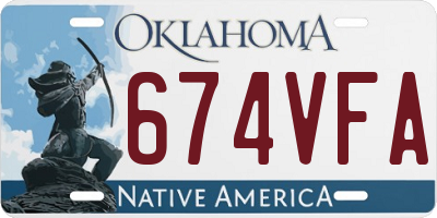 OK license plate 674VFA