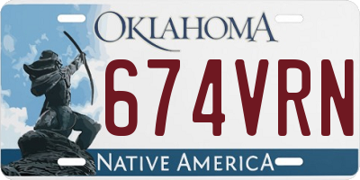 OK license plate 674VRN