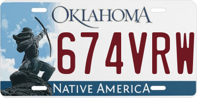 OK license plate 674VRW