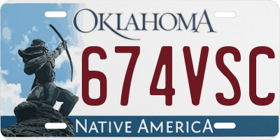 OK license plate 674VSC